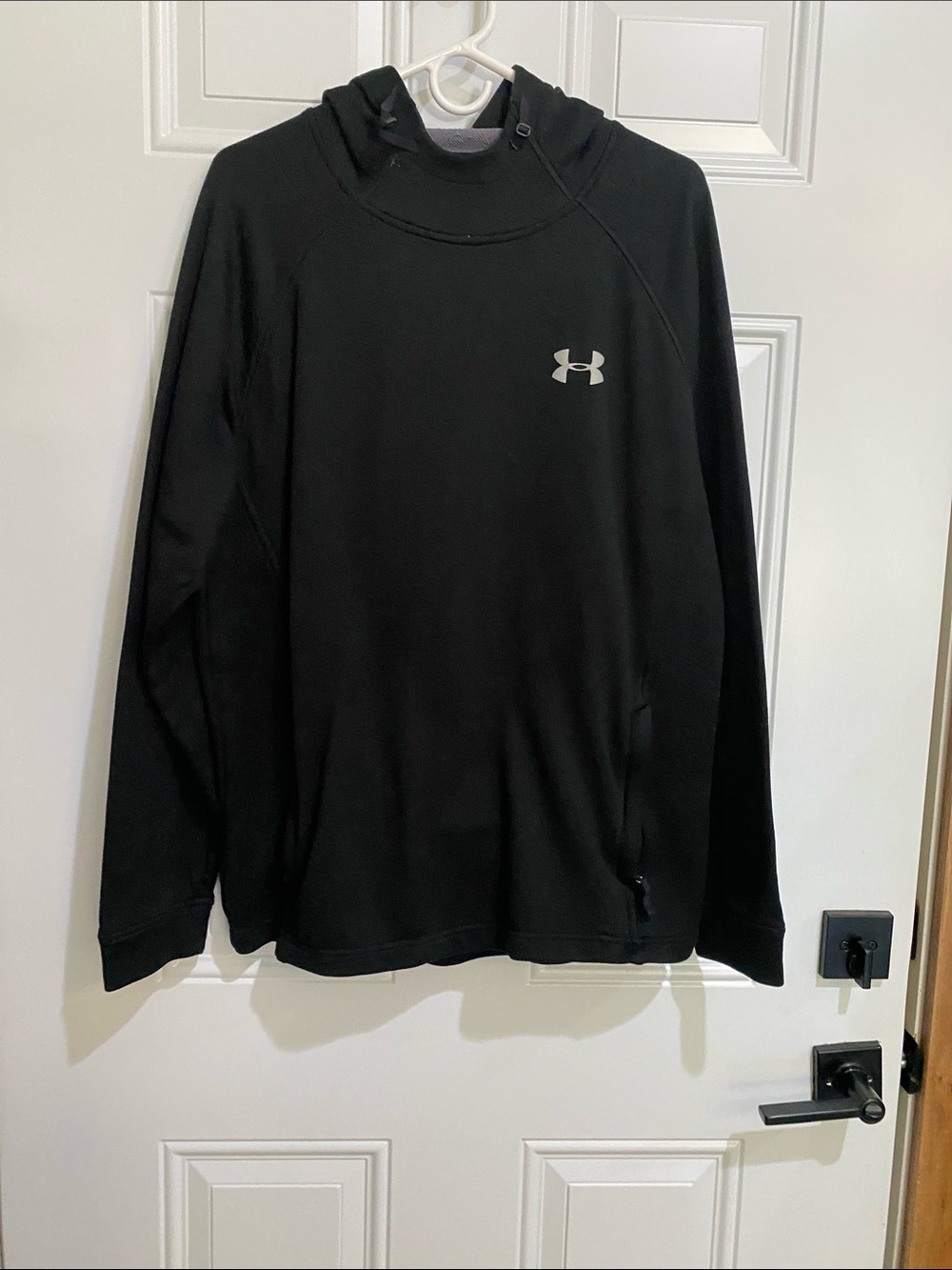 Under Armour Black Pullover Hoodie with Silver Logo